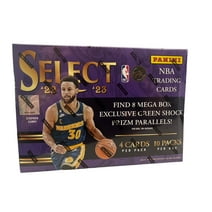 NBA Panini 2022-23 Select Basketball Trading Card MEGA Box (10 Packs, Green Shock Prizm Parallels!)