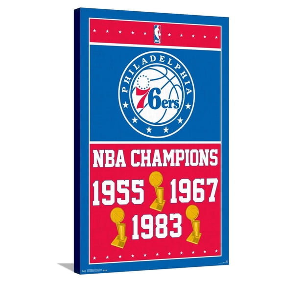 NBA Philadelphia 76ers - Champions 15 Canvas Wall Poster, 22.375" x 34"