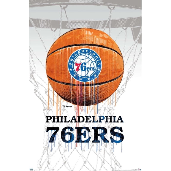 NBA Philadelphia 76ers - Drip Ball Wall Poster, 14.725" x 22.375"