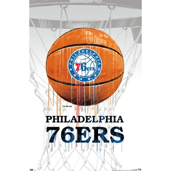 NBA Philadelphia 76ers - Drip Ball Wall Poster, 22.375" x 34"