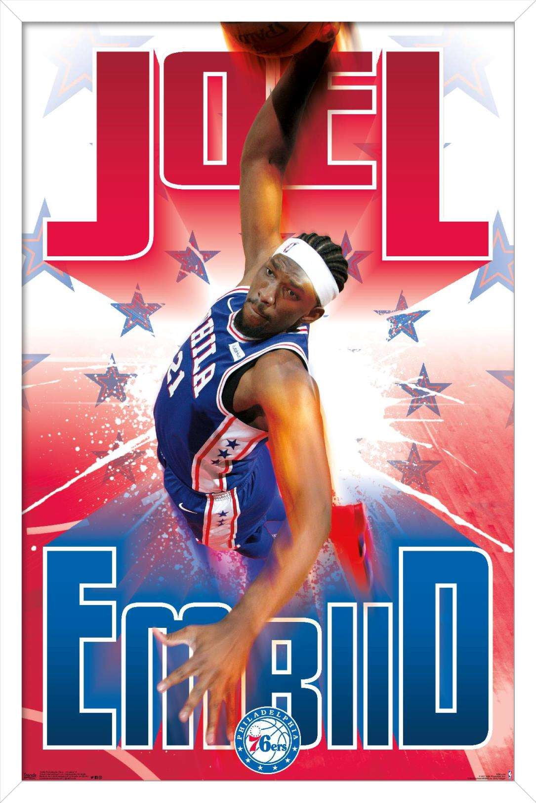 NBA Philadelphia 76ers - Joel EmbIId 17 Wall Poster, 14.725" x 22.375", Framed