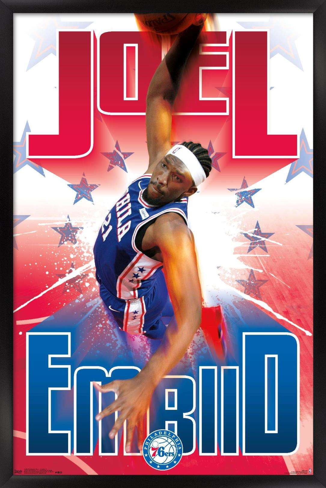 NBA Philadelphia 76ers - Joel EmbIId 17 Wall Poster, 14.725" x 22.375", Framed