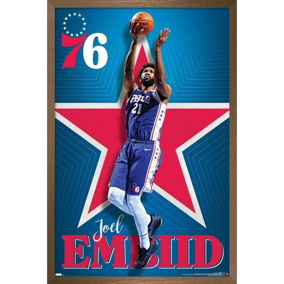 NBA Philadelphia 76ers - Joel Embiid 20 Wall Poster, 14.725" x 22.375", Framed