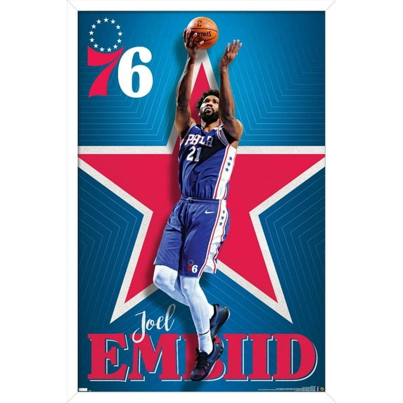 NBA Philadelphia 76ers - Joel Embiid 20 Wall Poster, 22.375" x 34", Framed
