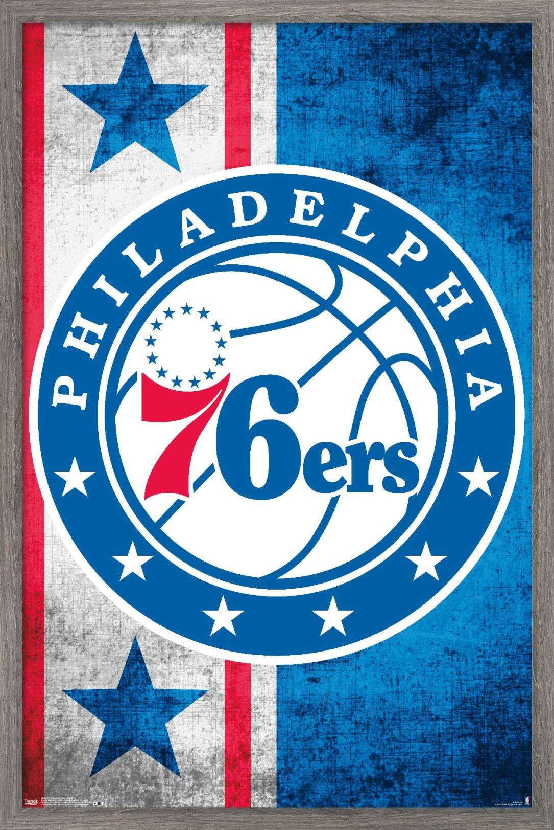 NBA Philadelphia 76ers - Logo 15 Wall Poster, 14.725" x 22.375", Framed