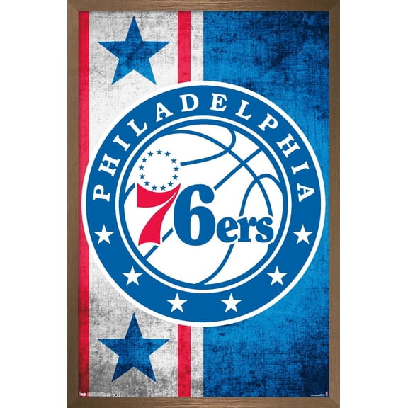 NBA Philadelphia 76ers - Logo 15 Wall Poster, 22.375" x 34", Framed