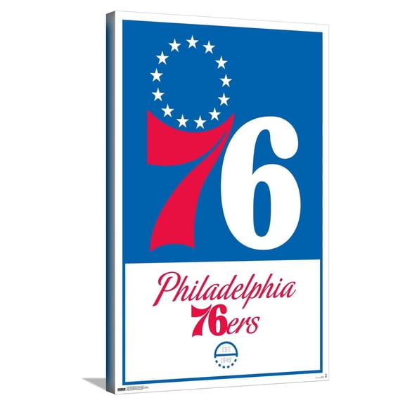 NBA Philadelphia 76ers - Logo 21 Canvas Wall Poster, 22.375" x 34"