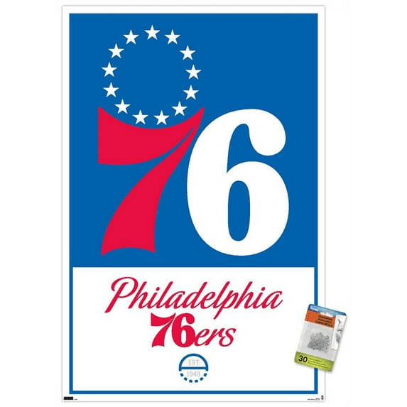 NBA Philadelphia 76ers - Logo 21 Wall Poster with Push Pins, 22.375" x 34"