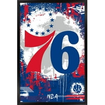 NBA Philadelphia 76ers - Maximalist Logo 23 Wall Poster, 22.375" x 34" Framed