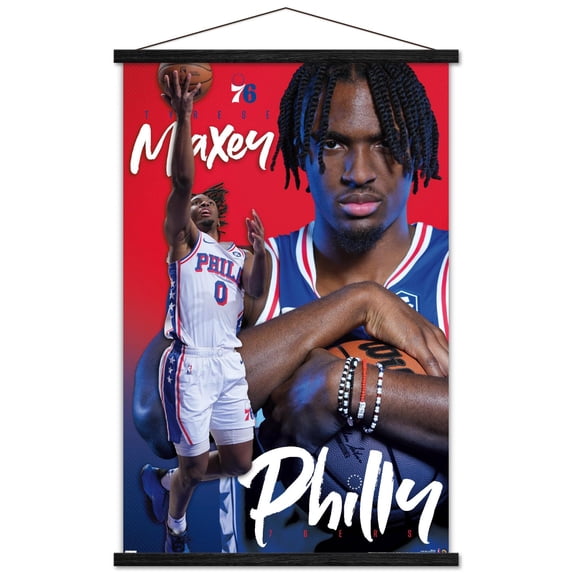 NBA Philadelphia 76ers - Tyrese Maxey 24 Wall Poster with Magnetic Frame, 22.375" x 34"