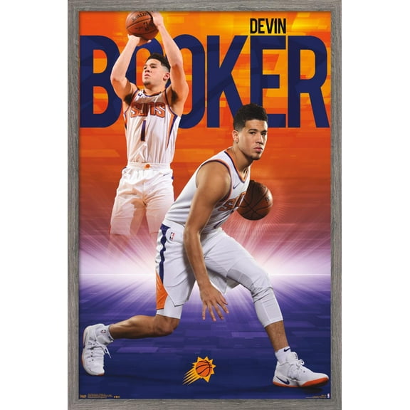 NBA Phoenix Suns - DeVin Booker 18 Wall Poster, 14.725" x 22.375", Framed