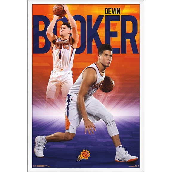 NBA Phoenix Suns - DeVin Booker 18 Wall Poster, 22.375" x 34", Framed