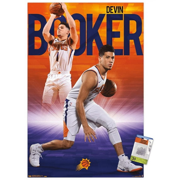 NBA Phoenix Suns - DeVin Booker 18 Wall Poster with Push Pins, 22.375" x 34"