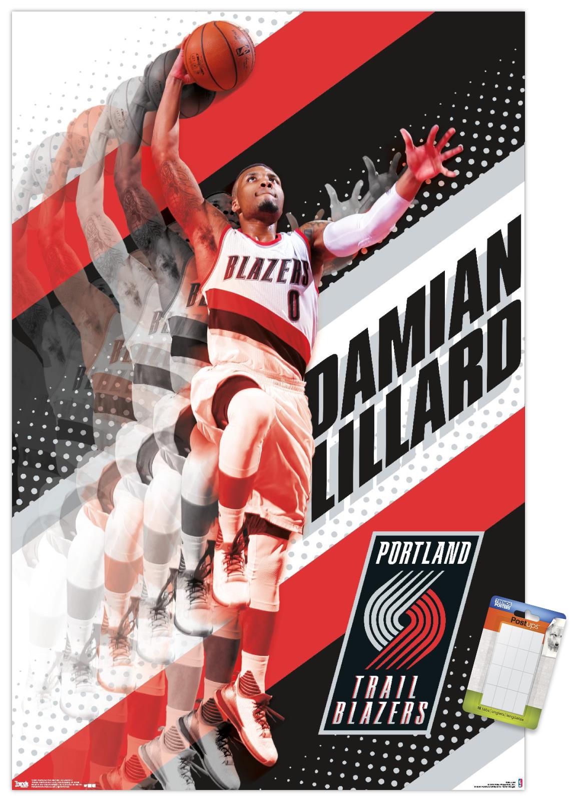 NBA Portland Trail Blazers - Damian Lillard 17 Wall Poster, 14.725" x 22.375" - image 1 of 5