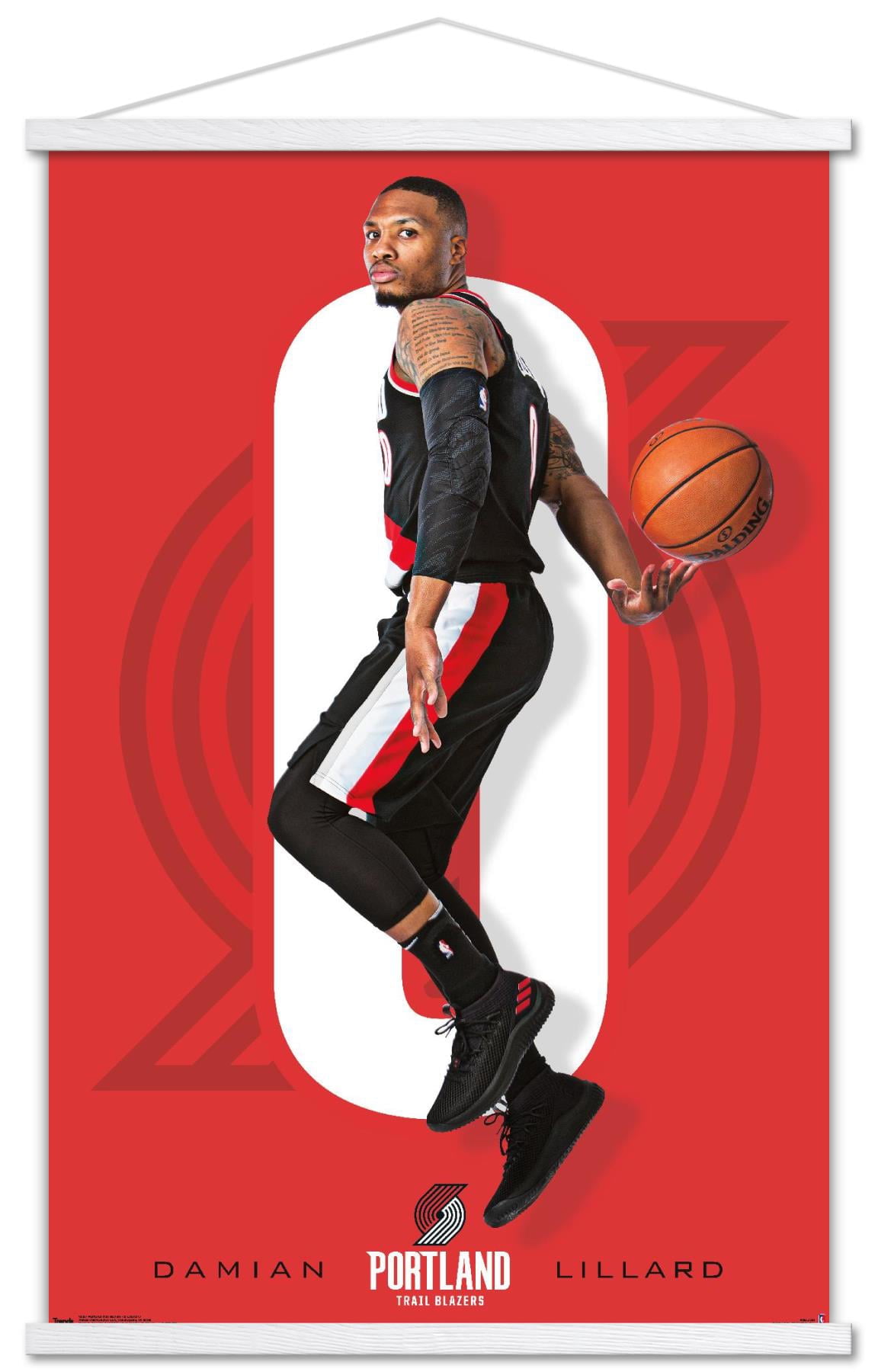 NBA Portland Trail Blazers - Damian Lillard 18 Wall Poster with Magnetic Frame, 22.375" x 34"