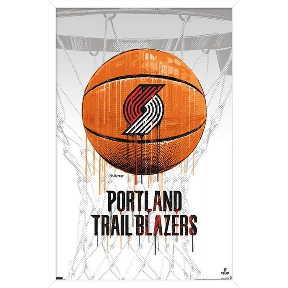 NBA Portland Trail Blazers - Drip Basketball 21 Wall Poster, 14.725" x 22.375", Framed