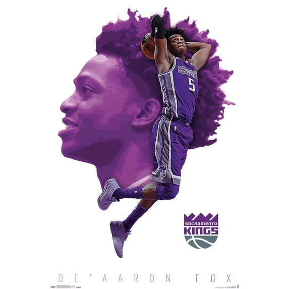 NBA Sacramento Kings - De'Aaron Fox 17 Wall Poster, 14.725" x 22.375"
