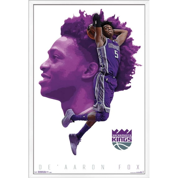 NBA Sacramento Kings - De'Aaron Fox 17 Wall Poster, 22.375" x 34", Framed