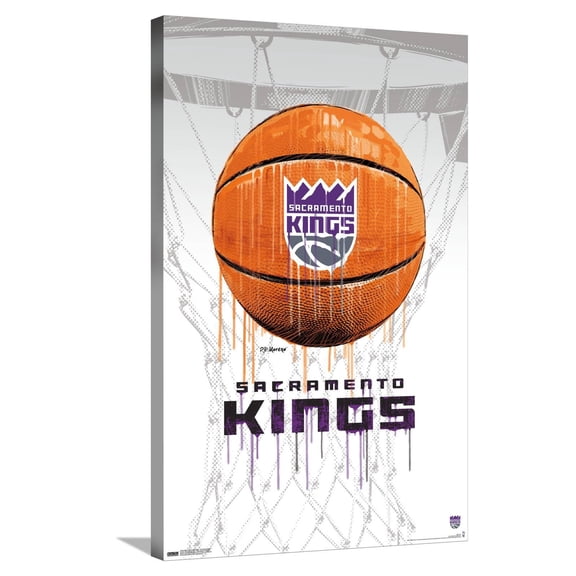 NBA Sacramento Kings - Drip Basketball 21 Canvas Wall Poster, 22.375" x 34"