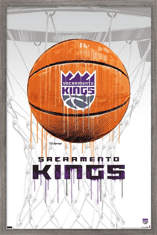 NBA Sacramento Kings - Drip Basketball 21 Wall Poster, 14.725" x 22.375", Framed