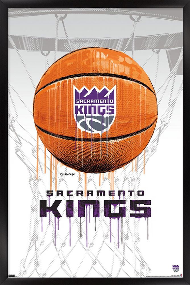 NBA Sacramento Kings - Drip Basketball 21 Wall Poster, 14.725" x 22.375", Framed