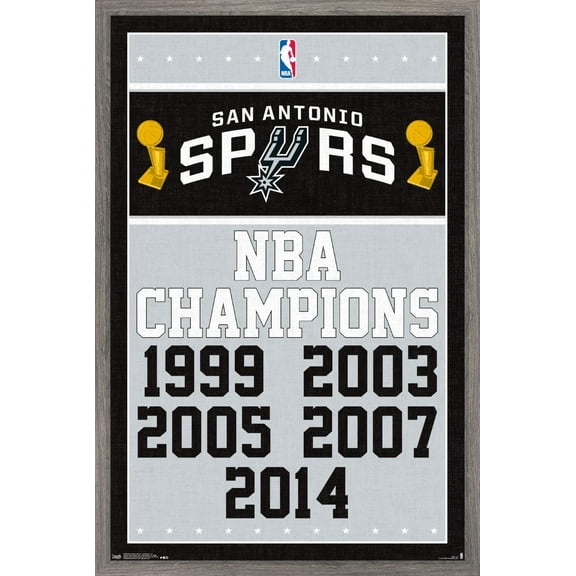 NBA San Antonio Spurs - Champions 17 Wall Poster, 14.725" x 22.375", Framed