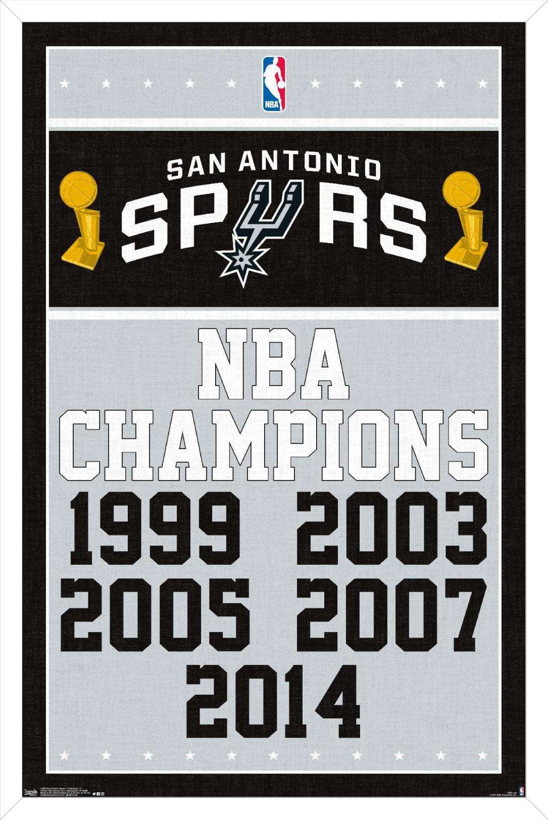 NBA San Antonio Spurs - Champions 17 Wall Poster, 14.725" x 22.375", Framed