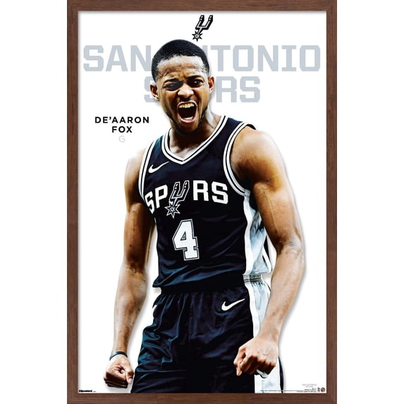 NBA San Antonio Spurs - De'Aaron Fox Feature Series 25 Wall Poster, 14.725" x 22.375" Framed