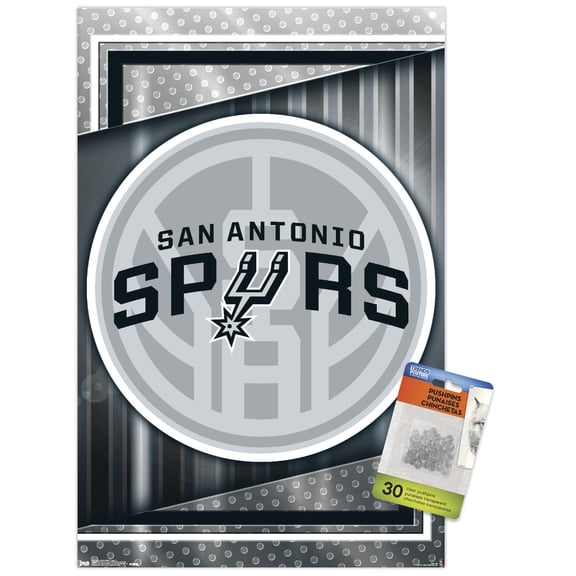 NBA San Antonio Spurs - Logo 17 Wall Poster with Push Pins, 14.725" x 22.375"