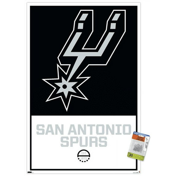 NBA San Antonio Spurs - Logo 21 Wall Poster with Push Pins, 22.375" x 34"