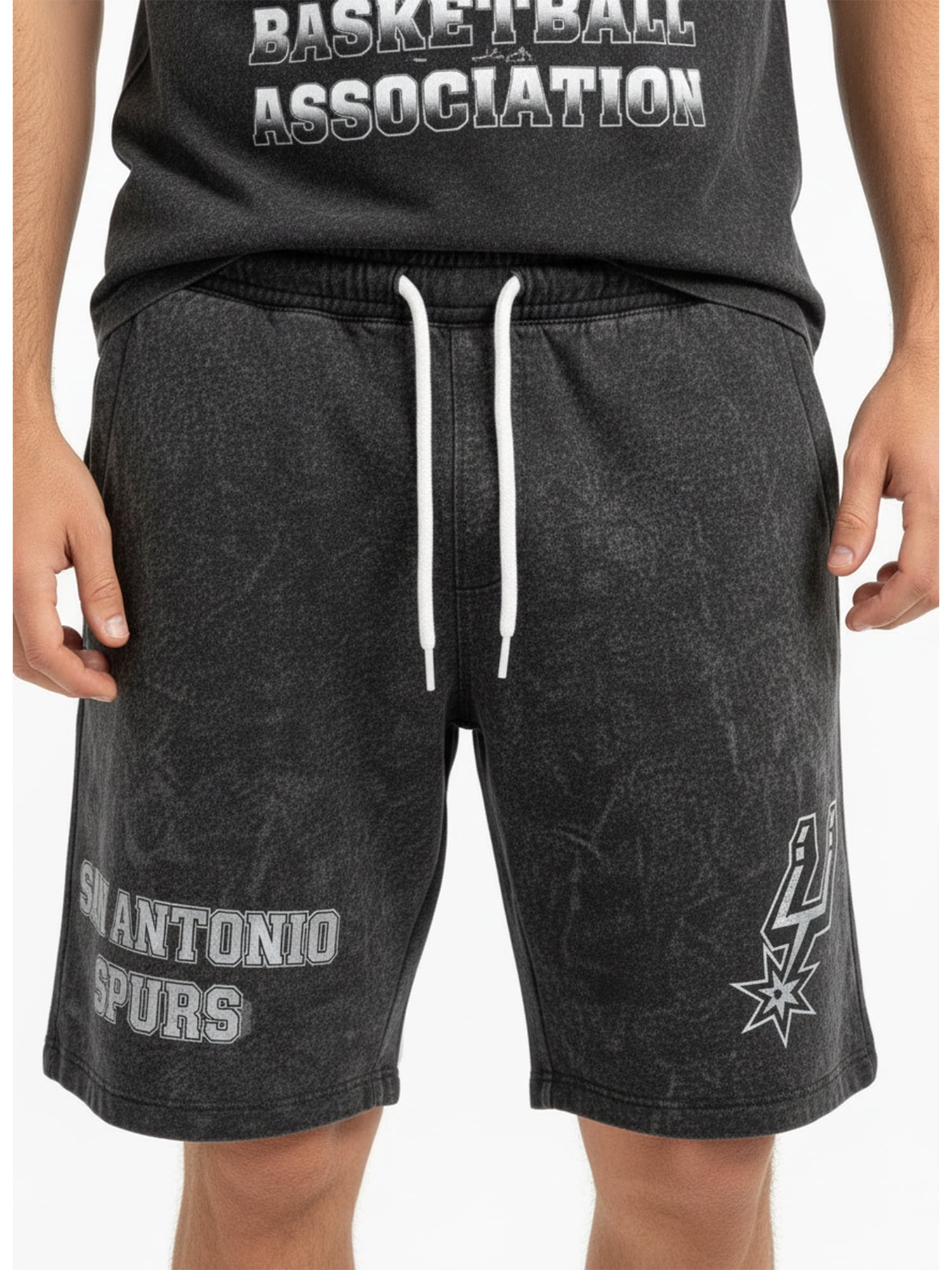 NBA San Antonio Spurs Men's & Men's Big and Tall Mineral Wash Graphic Shorts, Sizes XS–5XB