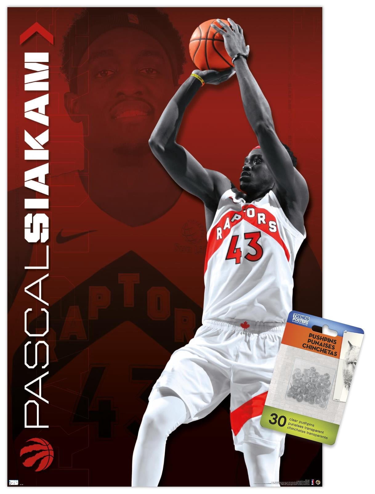 NBA Toronto Raptors - Pascal Siakam 20 Wall Poster with Pushpins, 14.725" x 22.375"