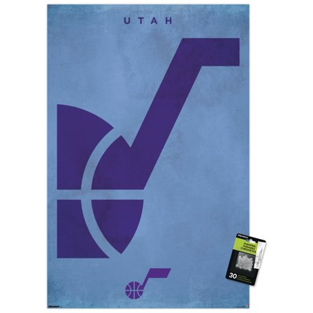 NBA Utah Jazz - Logo 25 Wall Poster with Pushpins, 22.375" x 34"