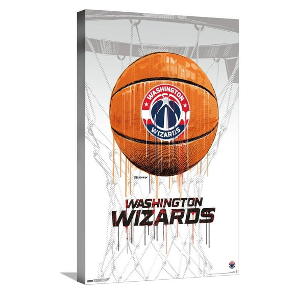 NBA Washington Wizards - Drip Basketball 21 Canvas Wall Poster, 14.725" x 22.375"