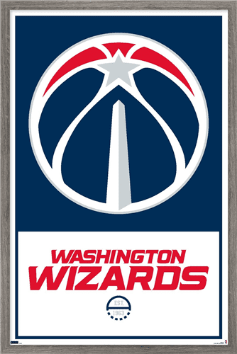 NBA Washington Wizards - Logo 21 Wall Poster, 22.375" x 34", Framed