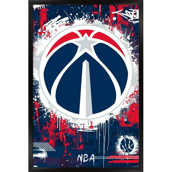 NBA Washington Wizards - Maximalist Logo 23 Wall Poster, 14.725" x 22.375" Framed