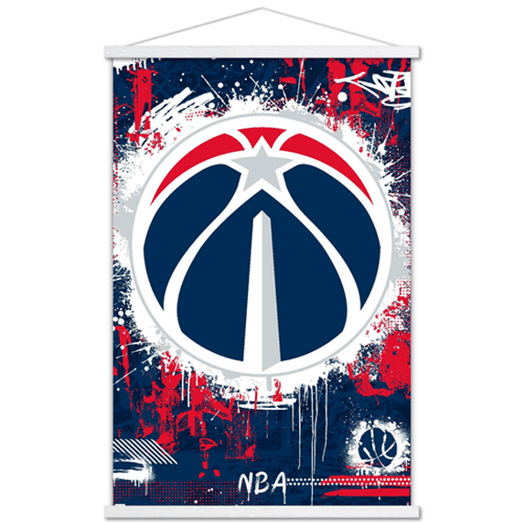 NBA Washington Wizards - Maximalist Logo 23 Wall Poster with Magnetic Frame, 22.375" x 34"