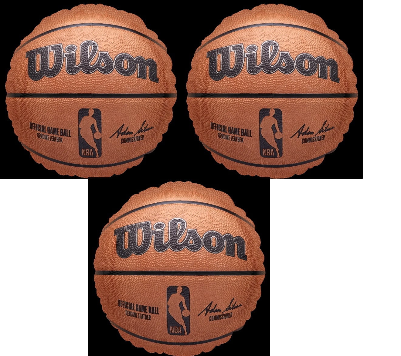 Wilson Official Ball Court Basketball 3 Count 18" Mylar Foil Balloons Nothin' but Net