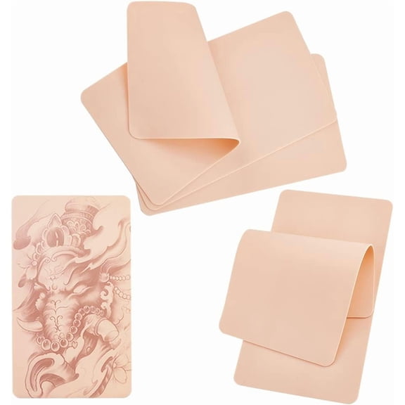 NBAEDS 6 Pcs Blank Tattoo Practice Skin 5.5x9.8 Tattoo Skin Training Skin Imitation Tattoo Skin Eyebrows Lips Practice Skin for Beginners Tattoo Artists Microblading Supplies PeachPuff Beige