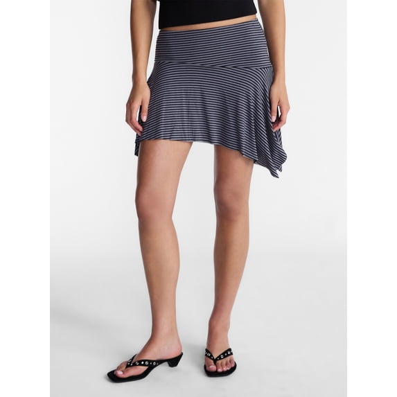 No Boundaries Asymmetrical Mini Skirt, Women’s XXS-XXL