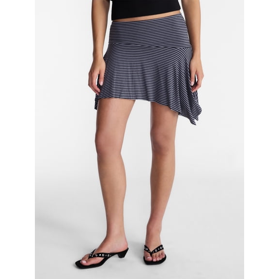 No Boundaries Asymmetrical Mini Skirt, Women’s XXS-XXL