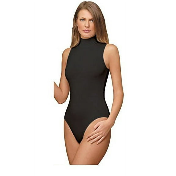 NBB Women Basic Solid Sleeveless Turtle Neck Cotton Bodysuit Lingerie