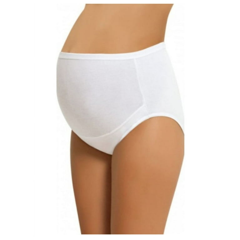 NBB Women's Adjustable Maternity high cut 100% Cotton underwear Brief  (White, Large) 
