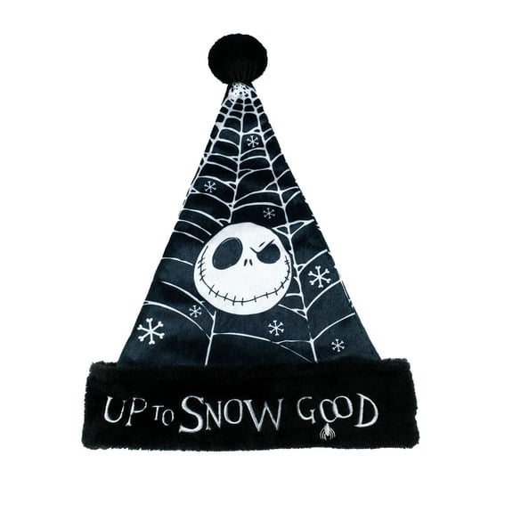 Disney, The Nightmare Before Christmas, Jack Skellington 16 inch Tall Santa Holiday Hat, Black, White, Unisex, by Ruz