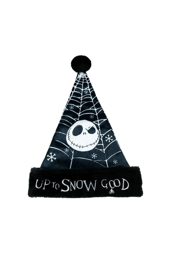 Disney, The Nightmare Before Christmas, Jack Skellington 16 inch Tall Santa Holiday Hat, Black, White, Unisex, by Ruz