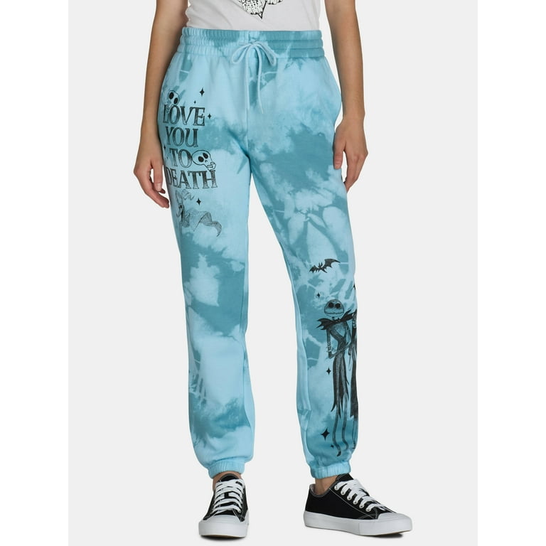 Disney Women s Nightmare Before Christmas Tie Dye Graphic Print Joggers Sizes XXS XXL