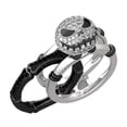 thumbnail image 1 of NBC Jack Skellington 3 Piece Rhinestone Silvertone Band Ring Set Size 9, 1 of 1