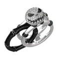 thumbnail image 1 of NBC Jack Skellington 3 Piece Rhinestone Stainless Steel Band Ring Set Size 7, 1 of 2