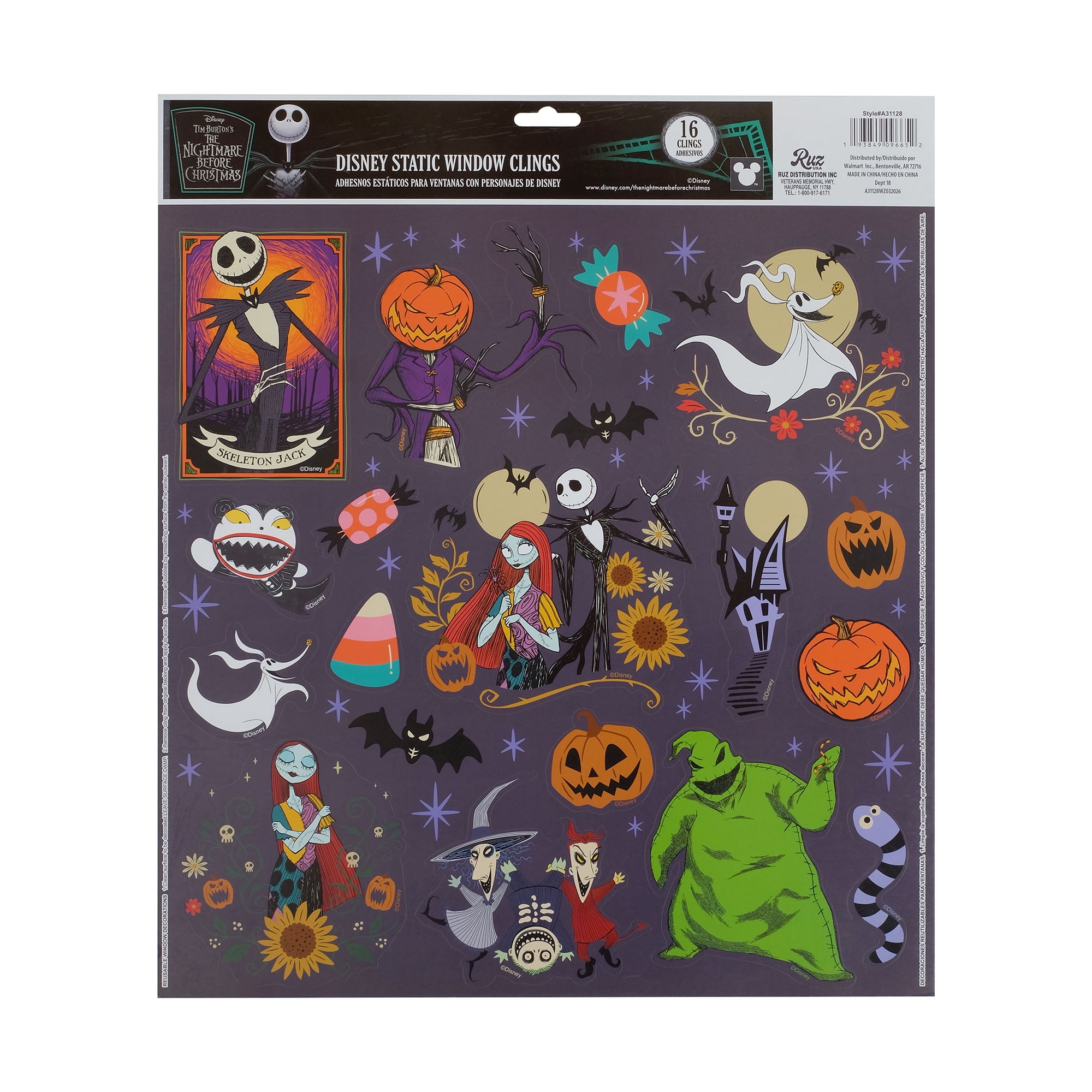 Disney's Nightmare before Christmas Decorative Halloween Window Cling