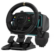 NBCP 1080  Wireless Racing Wheel for Xbox One, PS4, PS3, PC, Switch, Android with Pedals, Clutch, and Gear Shifters